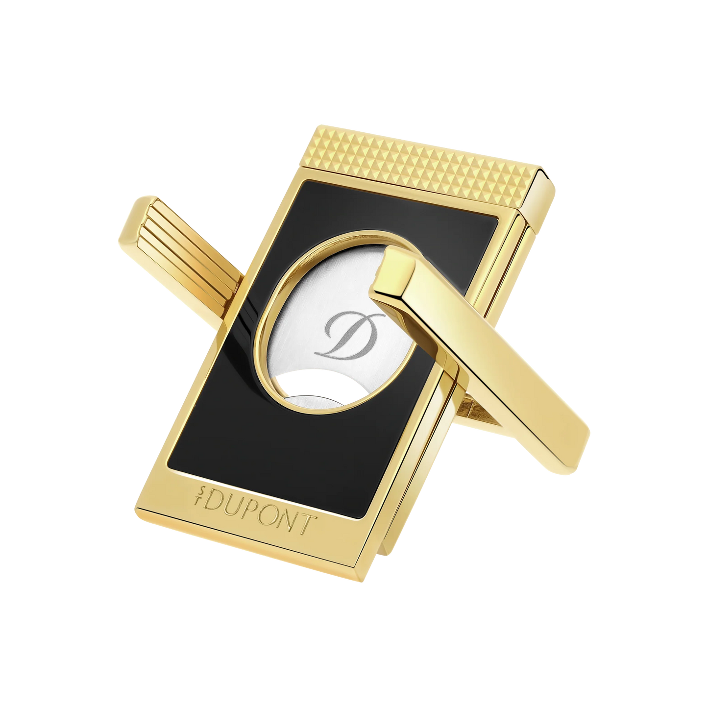 S.T. Dupont Cigar Cutter with Stand - Lacquered Black with Gold