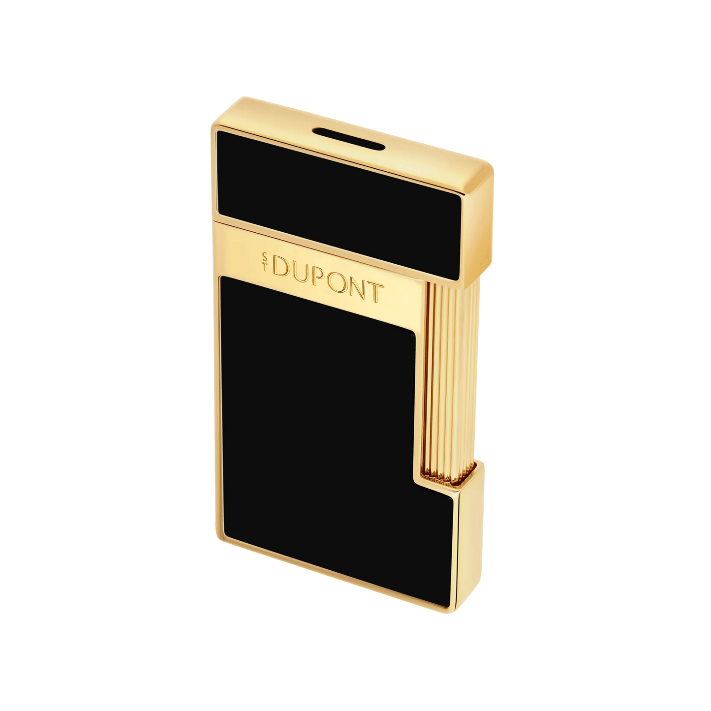 S.T. Dupont Slimmy Lacquered Lighter - Black with Gold