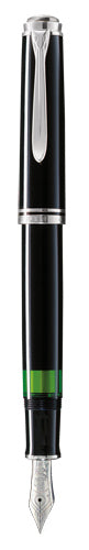 Pelikan Souverän M805 Fountain Pen - Black with Silver Trim