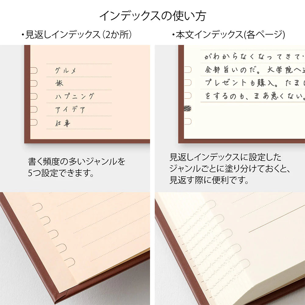 Midori A5 One Day One Page Diary - Classic Red
