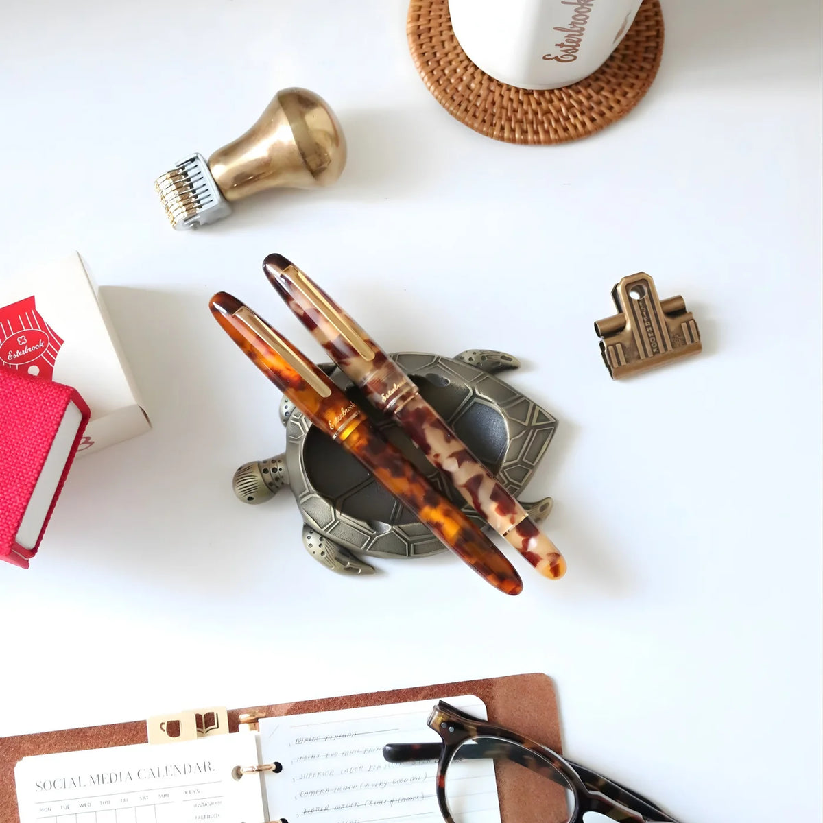 Esterbrook Estie Fountain Pen - Amber Tortoise with Gold Trim