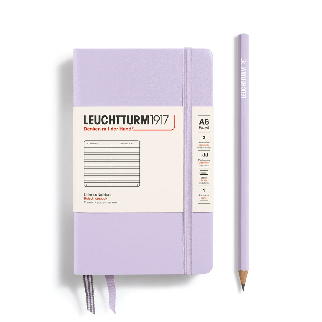 Leuchtturm1917 A6 Pocket Hardcover Ruled Notebook - Lilac
