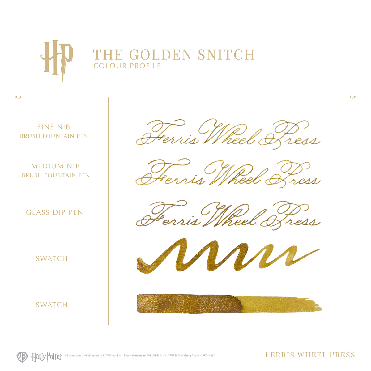 Ferris Wheel Press Harry Potter The Golden Snitch (38ml) Bottled Ink (Limited Edition)