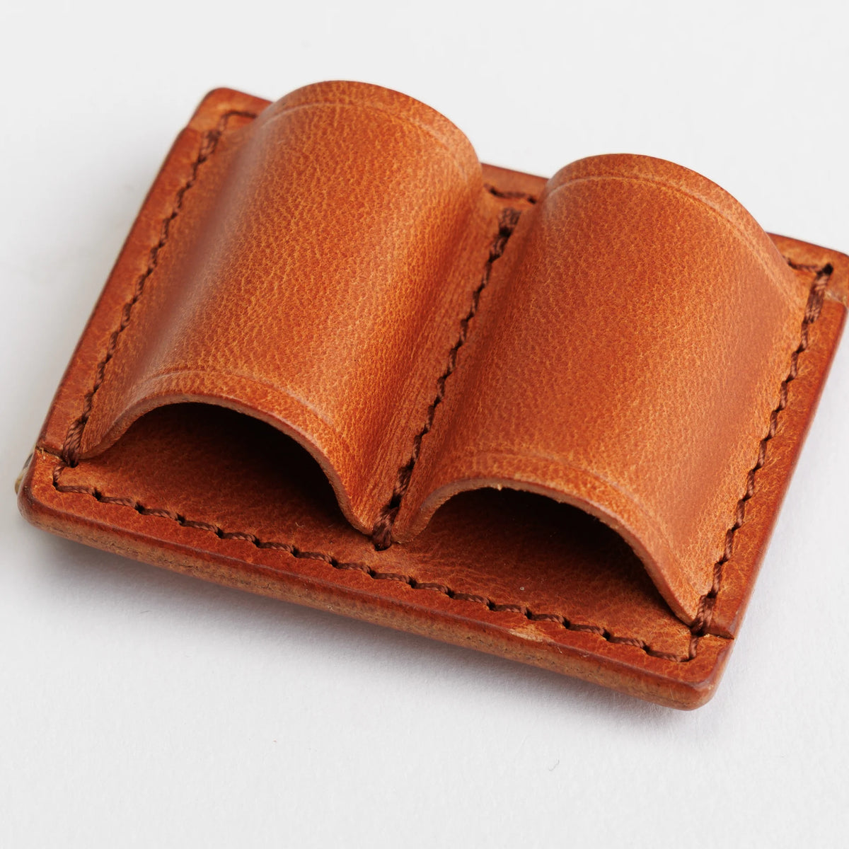 The Superior Labor Tochigi Pull-Up Leather Brass Pen Clip - Olive