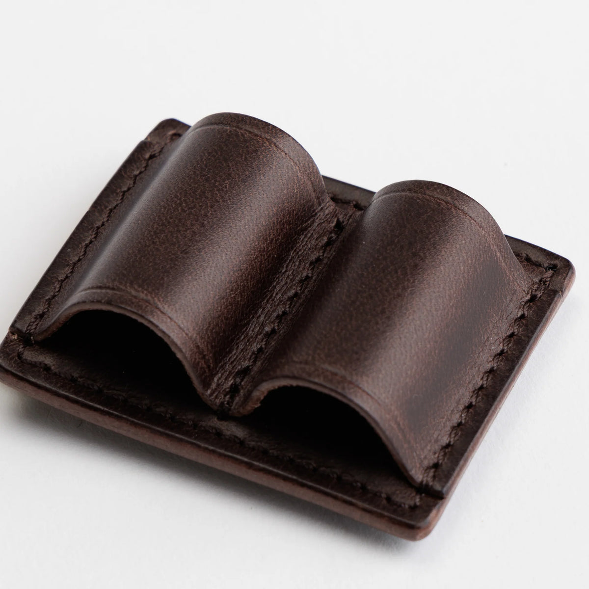 The Superior Labor Tochigi Pull-Up Leather Magnet Pen Clip - Cognac