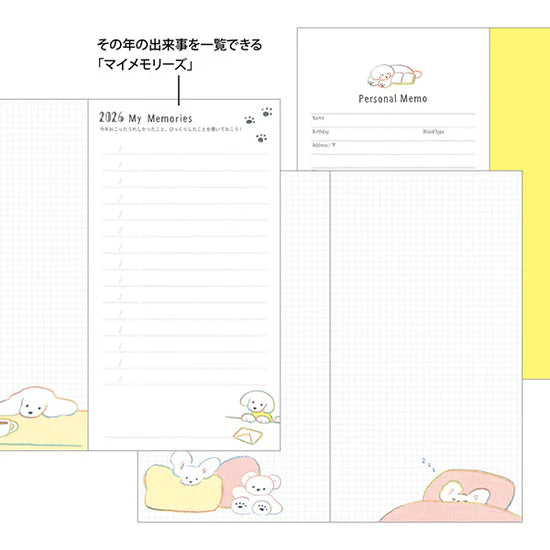 Midori 2026 Slim Pocket Diary - Dog