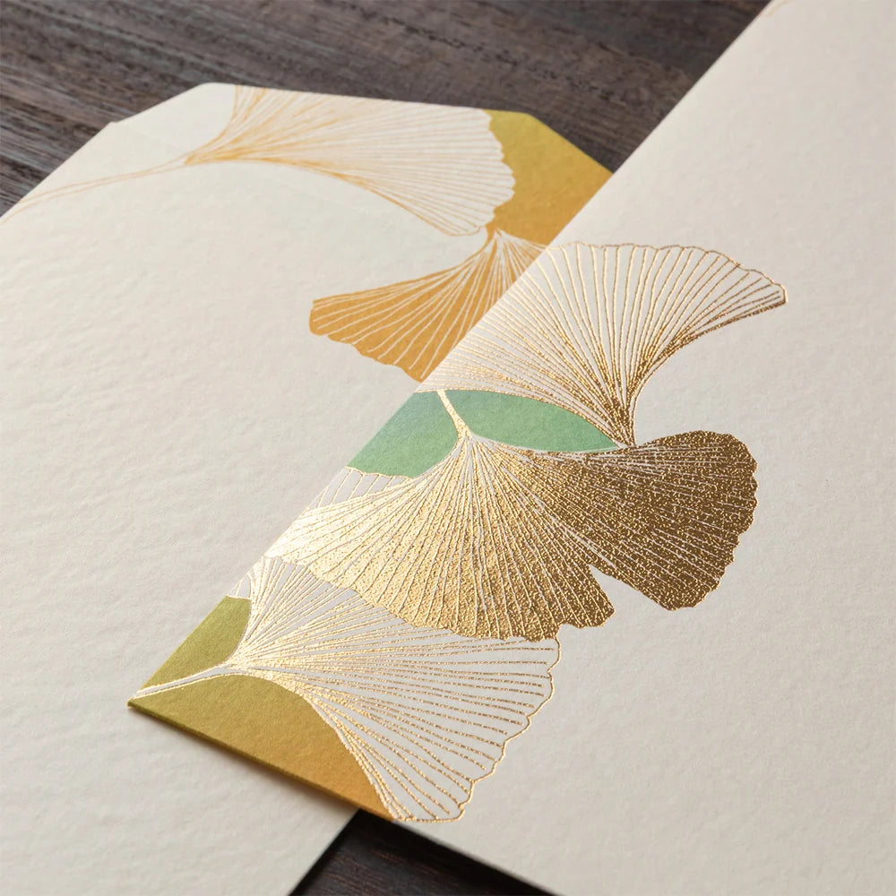 Midori Envelope - Dancing Ginkgo (Foil Stamping)