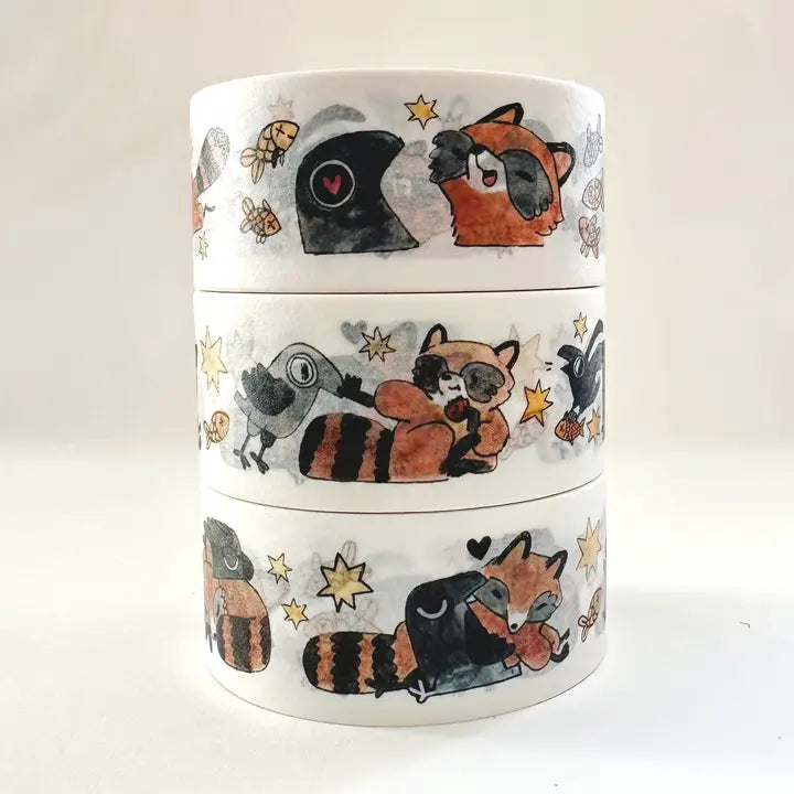 Shelly Couvillion Washi Tape - Raccoons and Crows