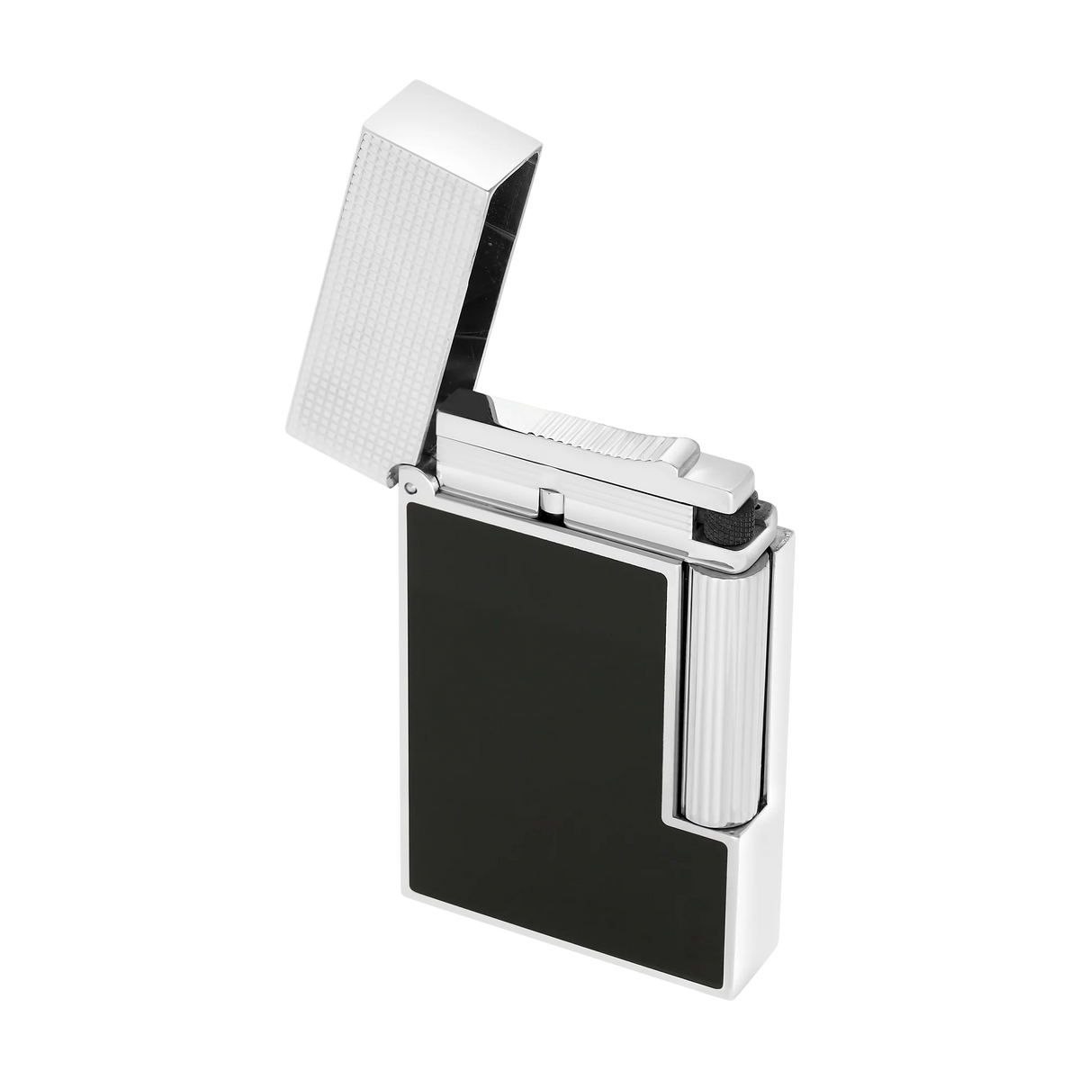 S.T. Dupont Ligne 2 Lighter - Micro Diamond Head: Lacquered Black & Palladium (Perfect Ping)