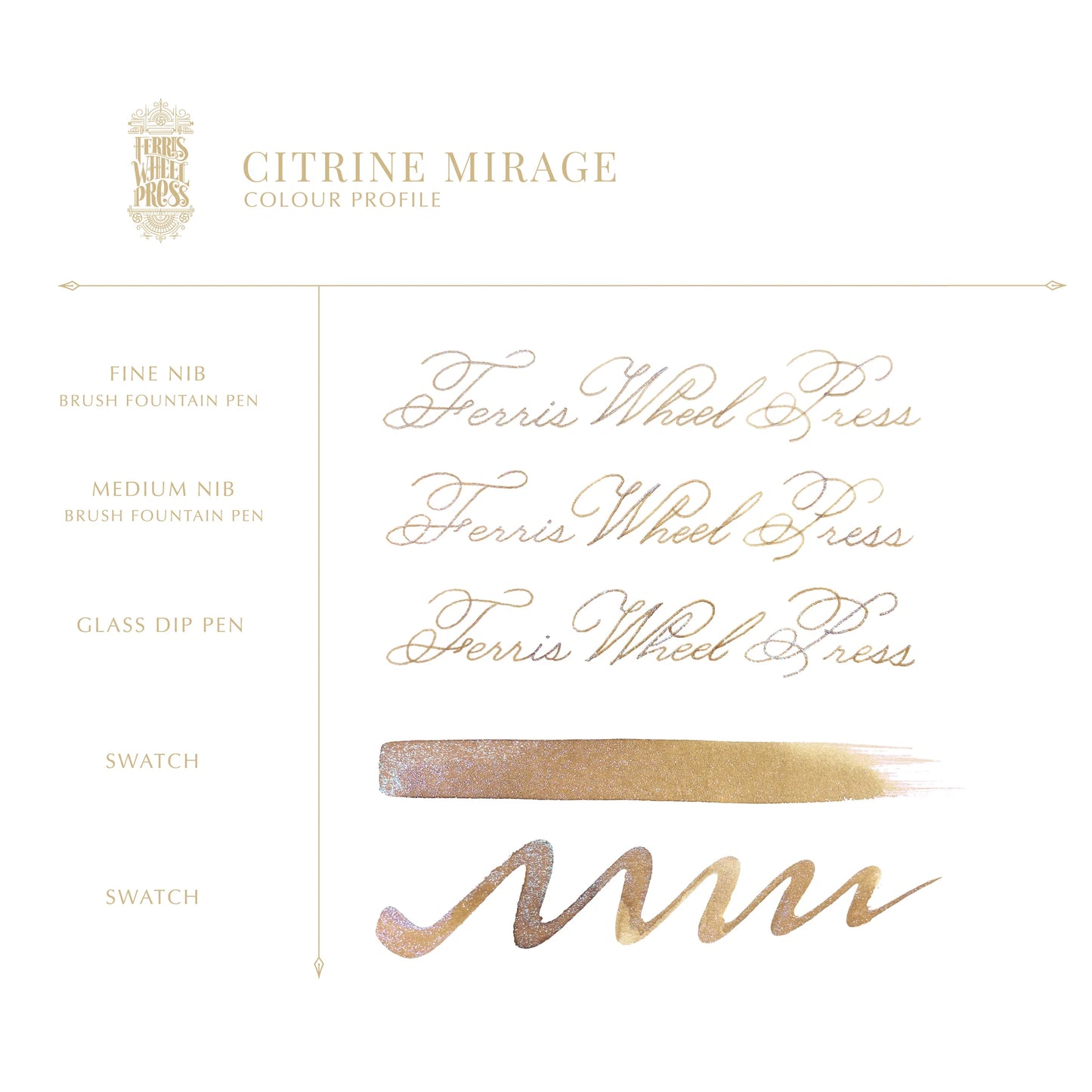 Ferris Wheel Citrine Mirage (20ml) Bottled Ink - Ferritales Bestiary Collection