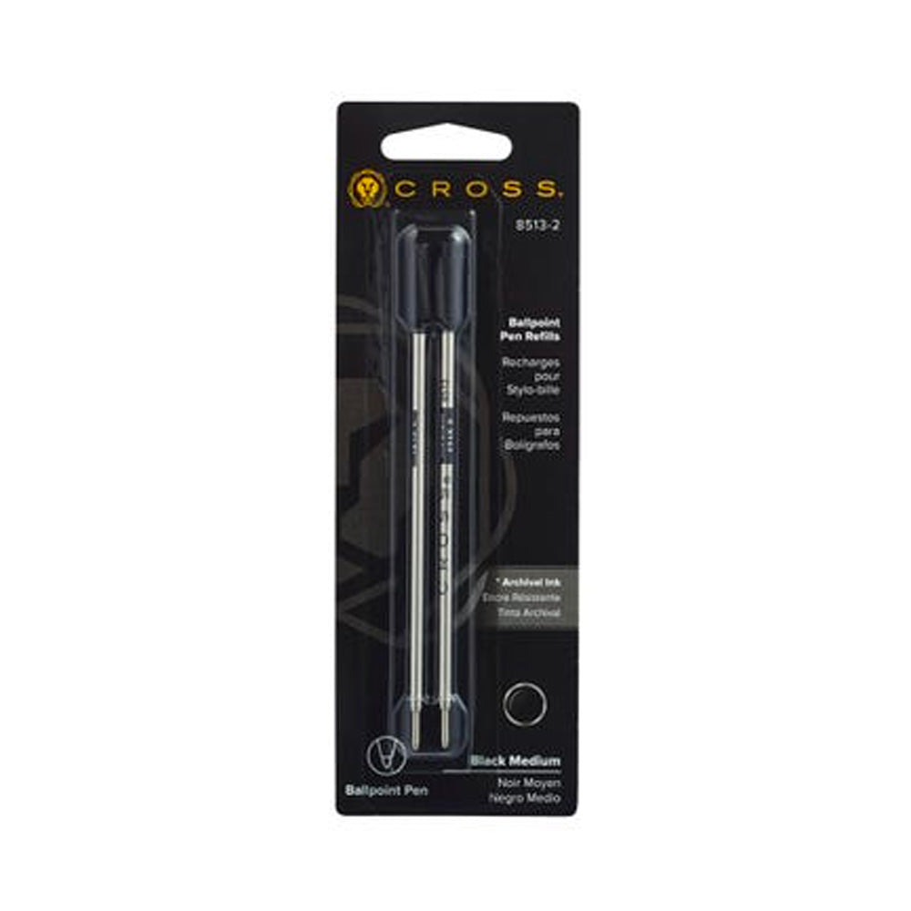Cross Ballpoint Refill - Medium Black (2Pk)