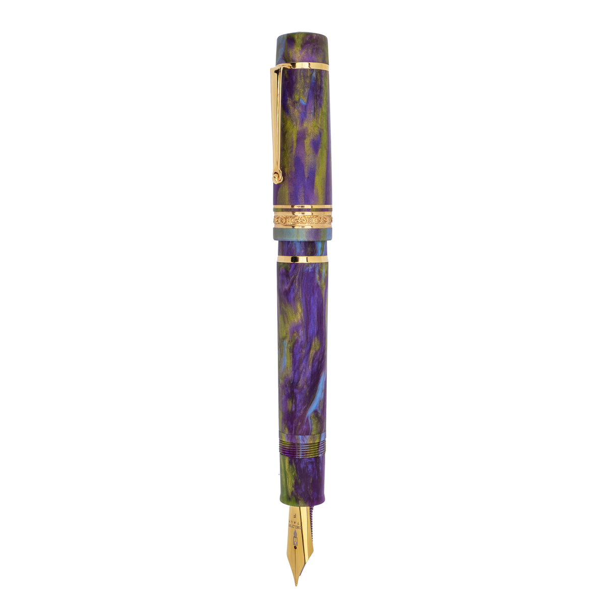 Delta DV Mid-Size Fountain Pen - Shiny: Wisteria Walk with Gold Trim (Limited Edition)