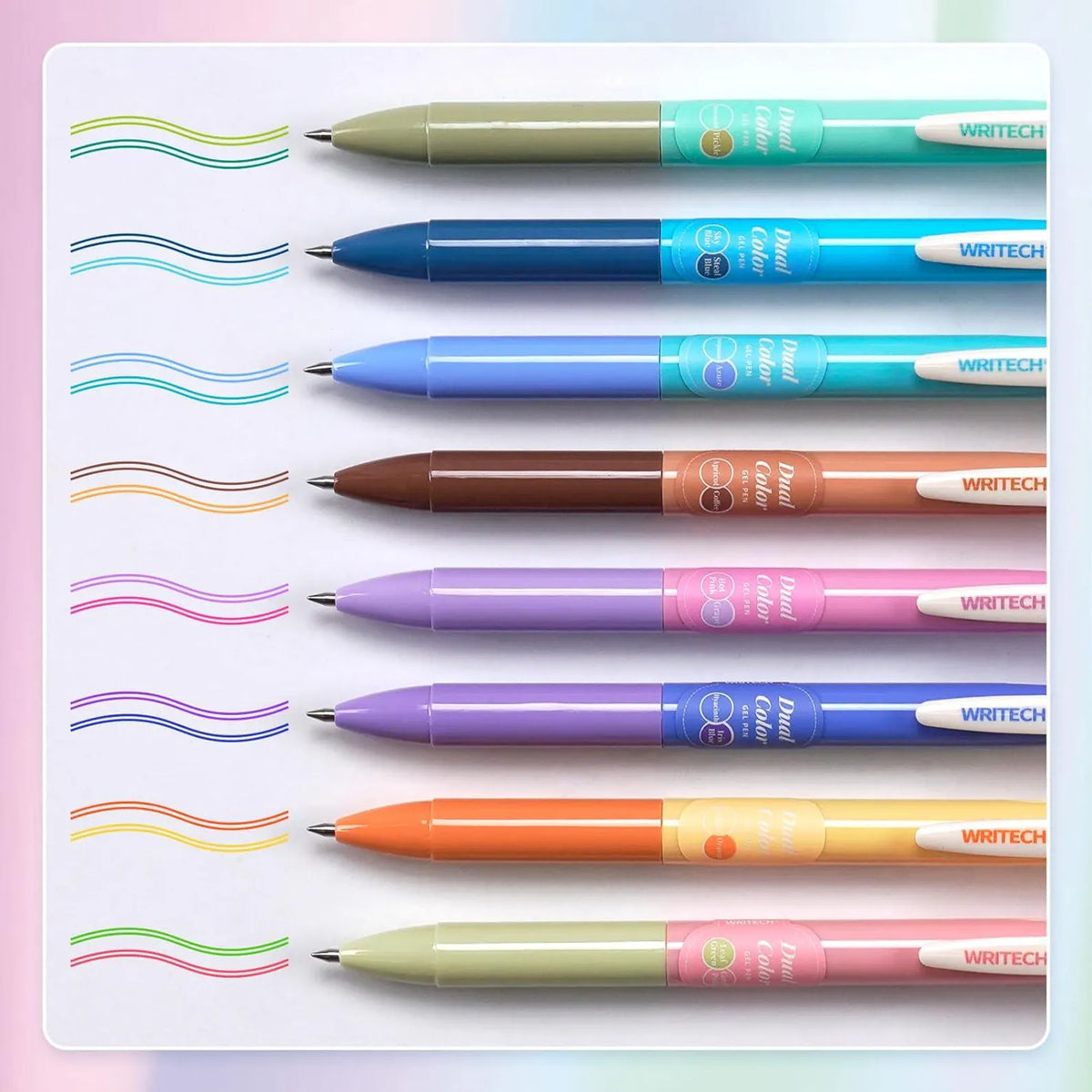 Writech Retractable Vintage Dual 2-in-1 Gel Pen - Apricot/Coffee