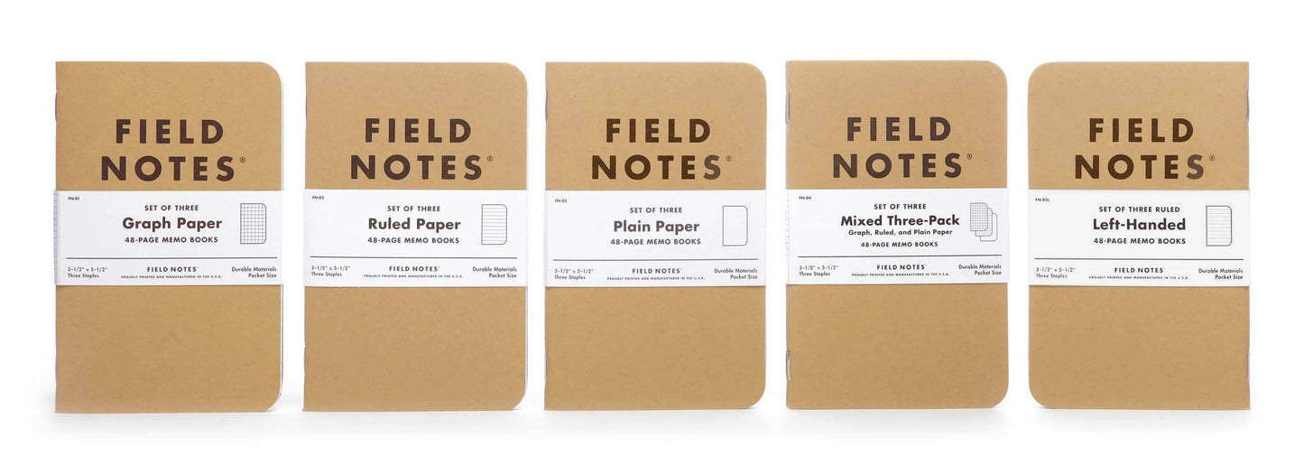 Field Notes Original Kraft Notebook - Plain (3-Pack)
