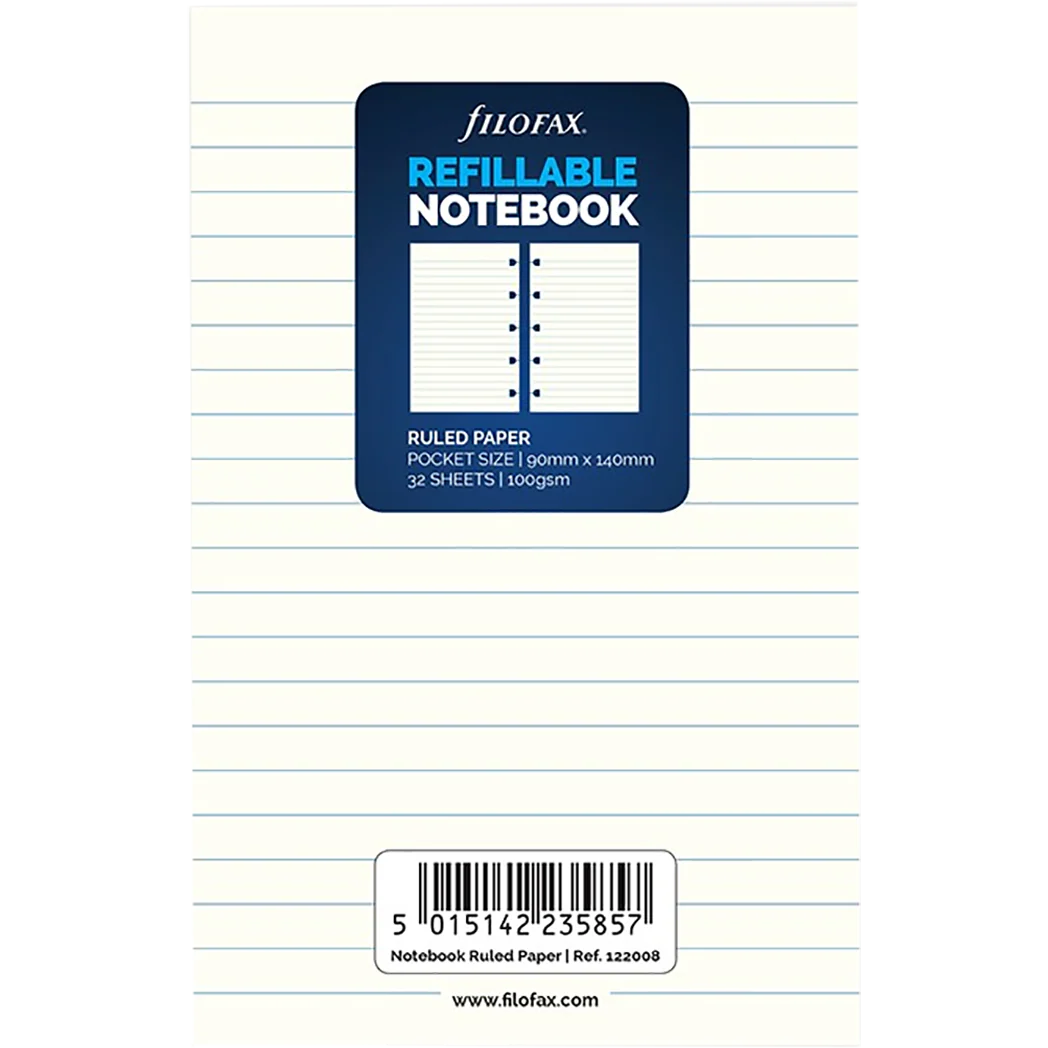 Filofax Pocket Notebook Refill - Ruled Paper