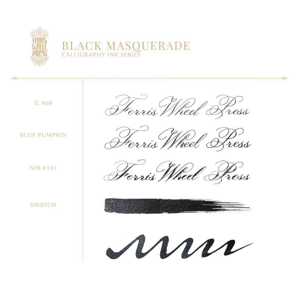 Ferris Wheel Press Black Masquerade Calligraphy (28ml) Bottled Ink