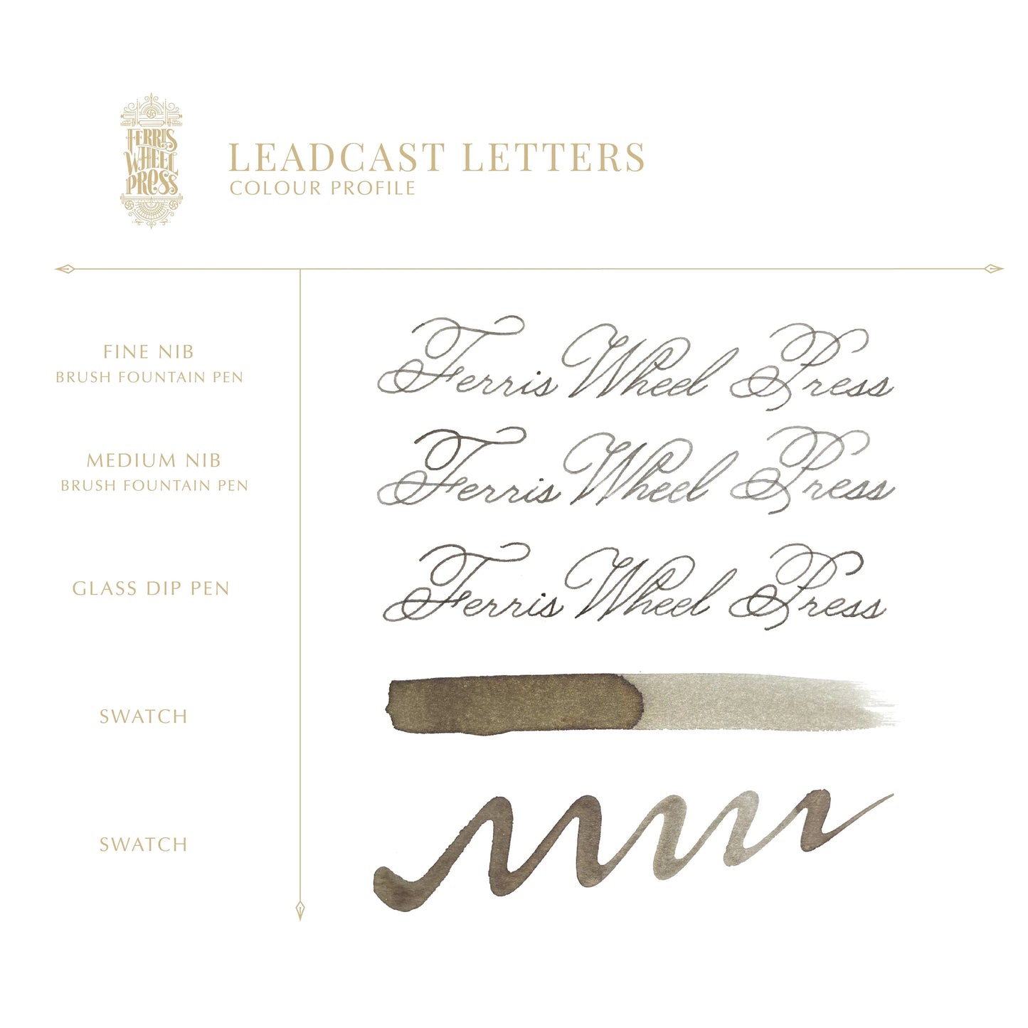 Ferris Wheel Press Leadcast Letters (10ml) Bottled Ink