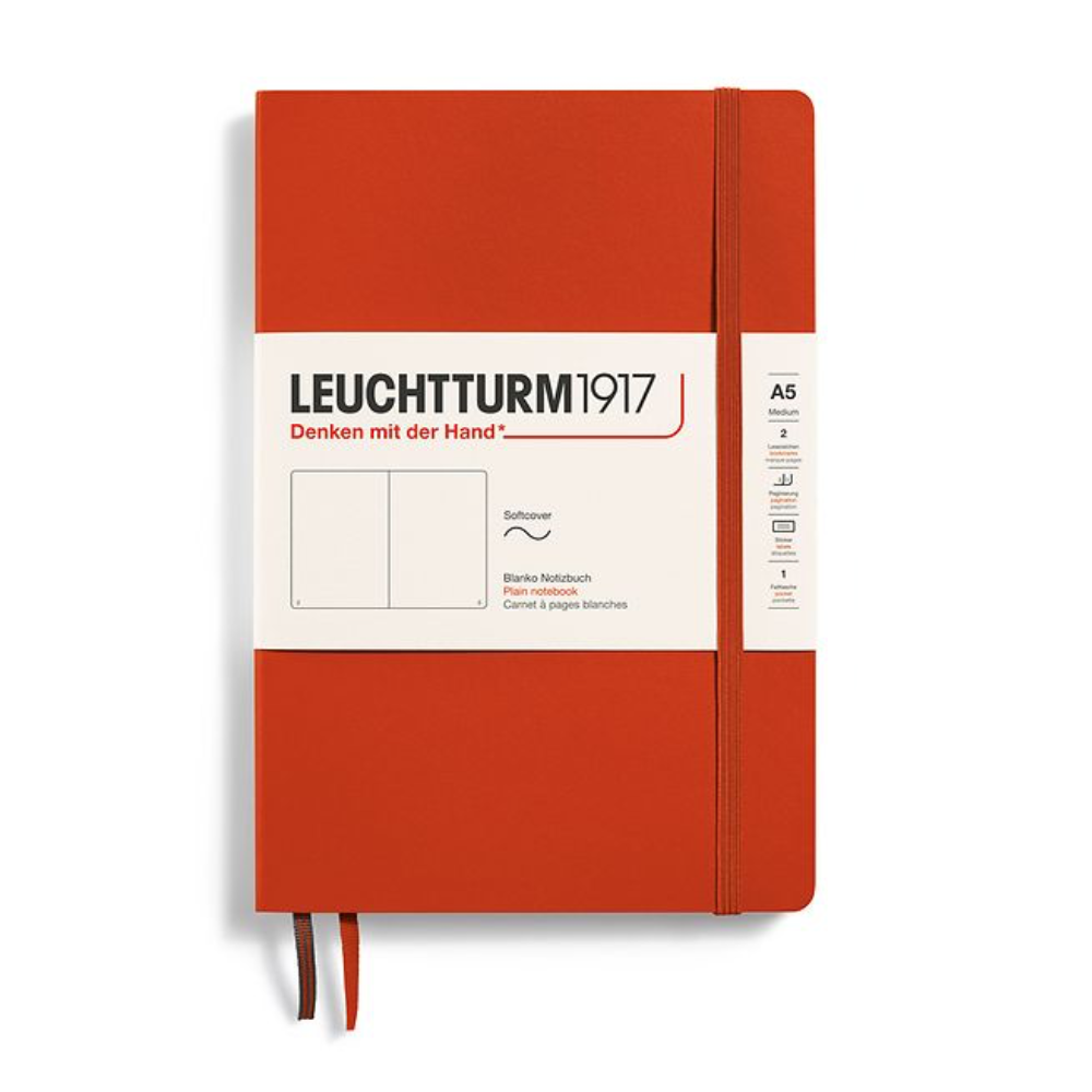 Leuchtturm1917 A5 Medium Softcover Plain Notebook - Fox Red (Discontinued)