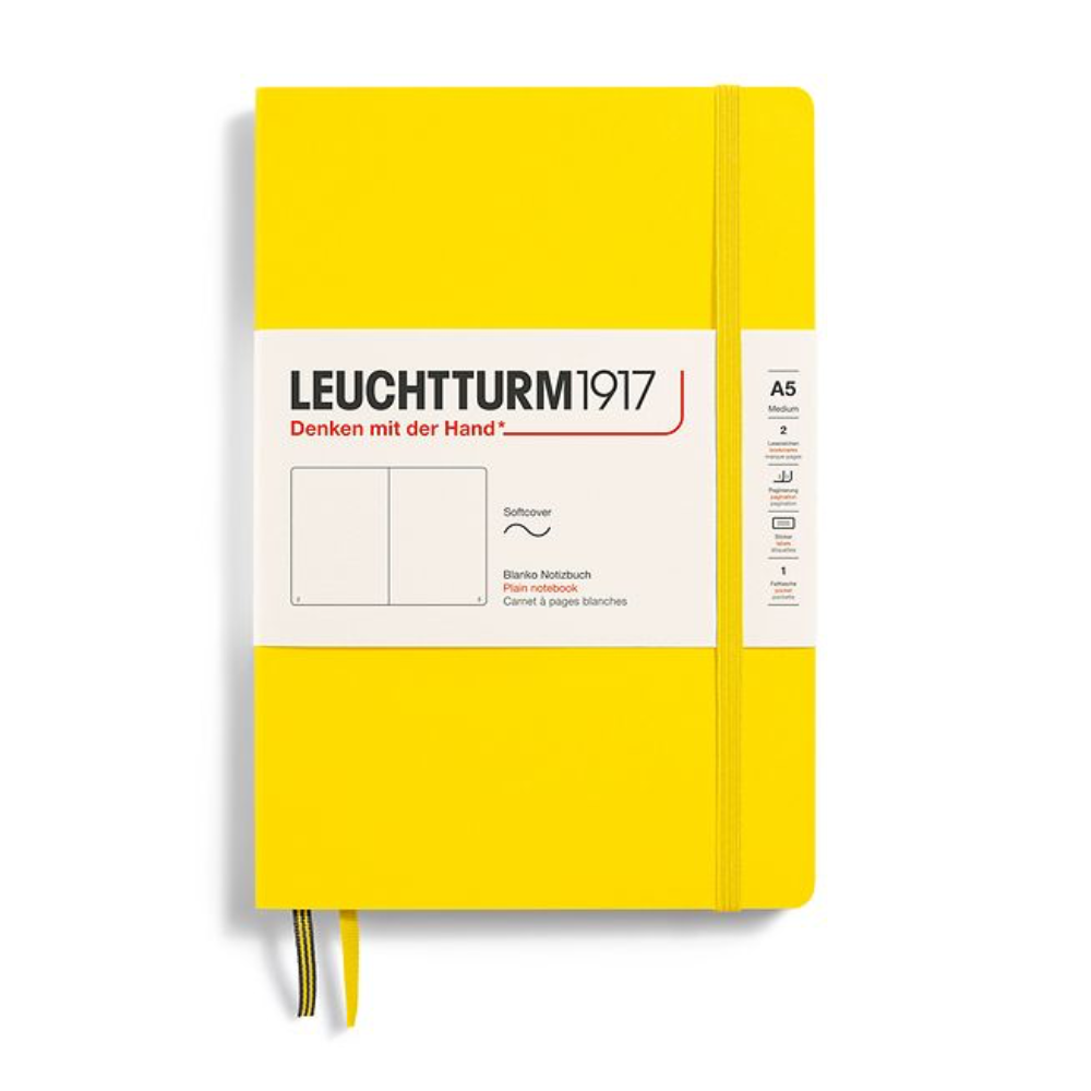 Leuchtturm1917 A5 Medium Softcover Plain Notebook - Lemon (Discontinued)