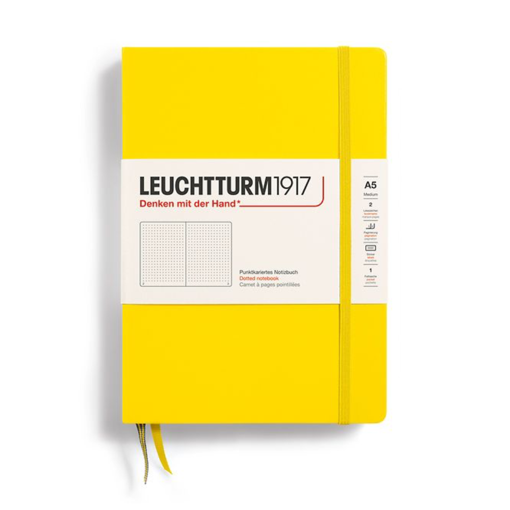 Leuchtturm1917 A5 Medium Hardcover Dotted Notebook - Lemon (Discontinued)