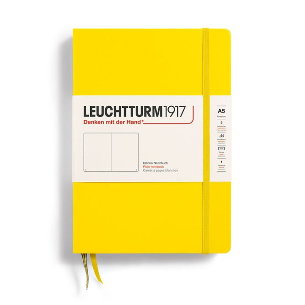 Leuchtturm1917 A5 Medium Hardcover Plain Notebook - Lemon (Discontinued)