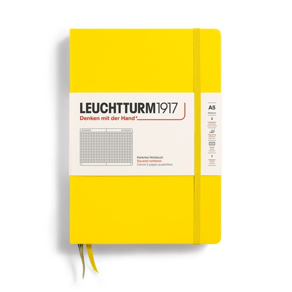 Leuchtturm1917 A5 Medium Hardcover Squared Notebook - Lemon (Discontinued)