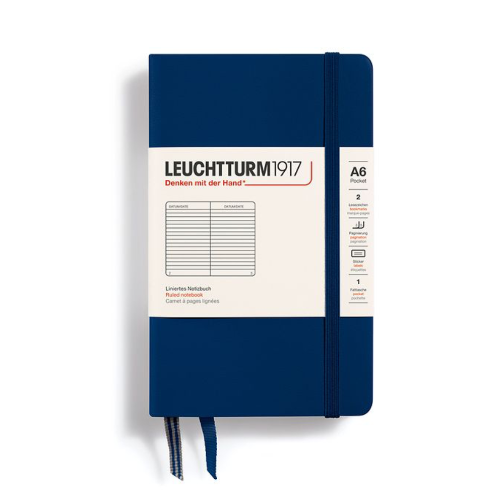 Leuchtturm1917 A6 Pocket Hardcover Ruled Notebook - Navy