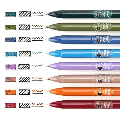 Writech Retractable Vintage Dual 2-in-1 Gel Pen - Burgundy/Black