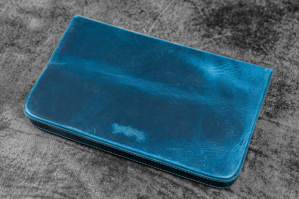 Galen Leather 12 Slots Magnum Opus Pen Case - Crazy Ocean Blue (with Removable Pen Tray)