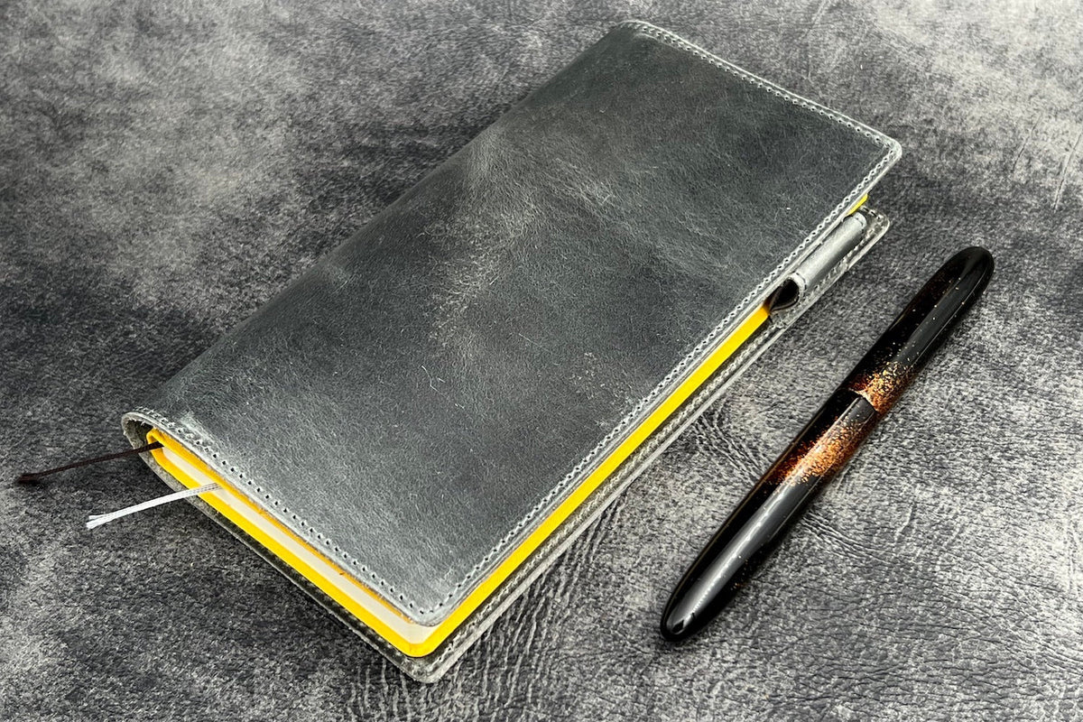 Galen Leather Slim Hobonichi Planner Cover - Crazy Horse Smoky