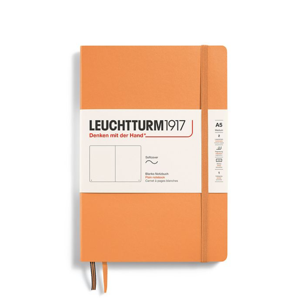 Leuchtturm1917 A5 Medium Softcover Plain Notebook - Apricot (Discontinued)