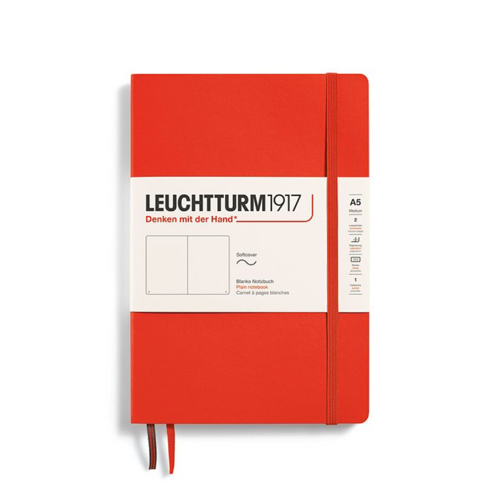 Leuchtturm1917 A5 Medium Softcover Plain Notebook - Lobster (Discontinued)
