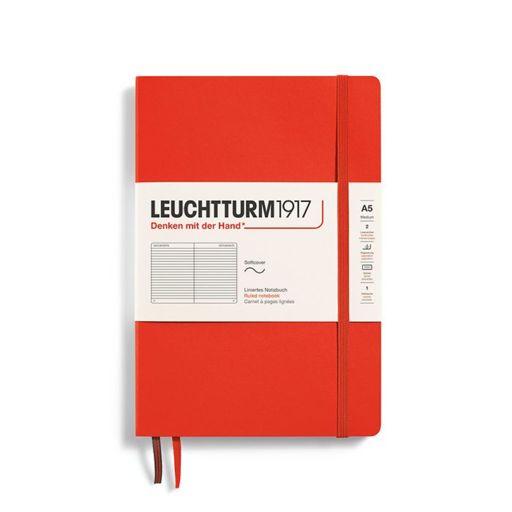 Leuchtturm1917 A5 Medium Softcover Ruled Notebook - Lobster (Discontinued)