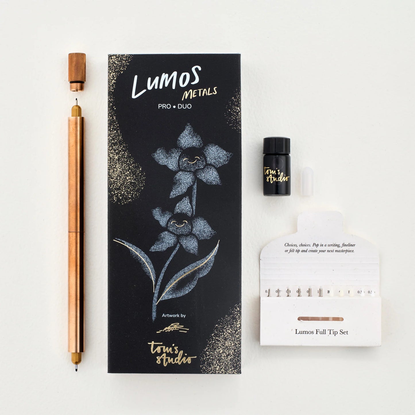 Tom's Studio Lumos Pro The Infinitely Refillable Pen - Bronze (Duo Tip)