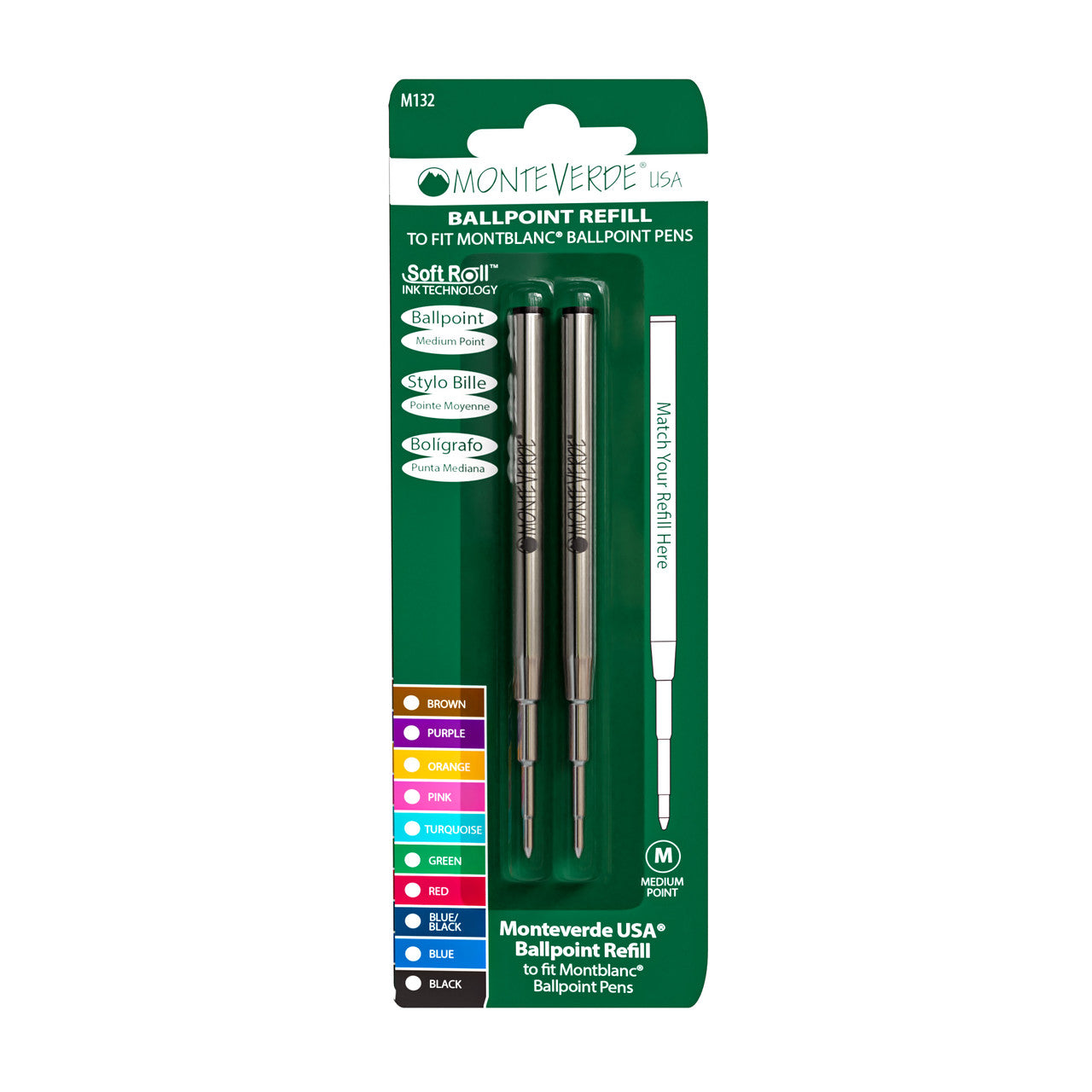 Montblanc Ballpoint Refill by Monteverde USA® - Pink Medium (2 ea)