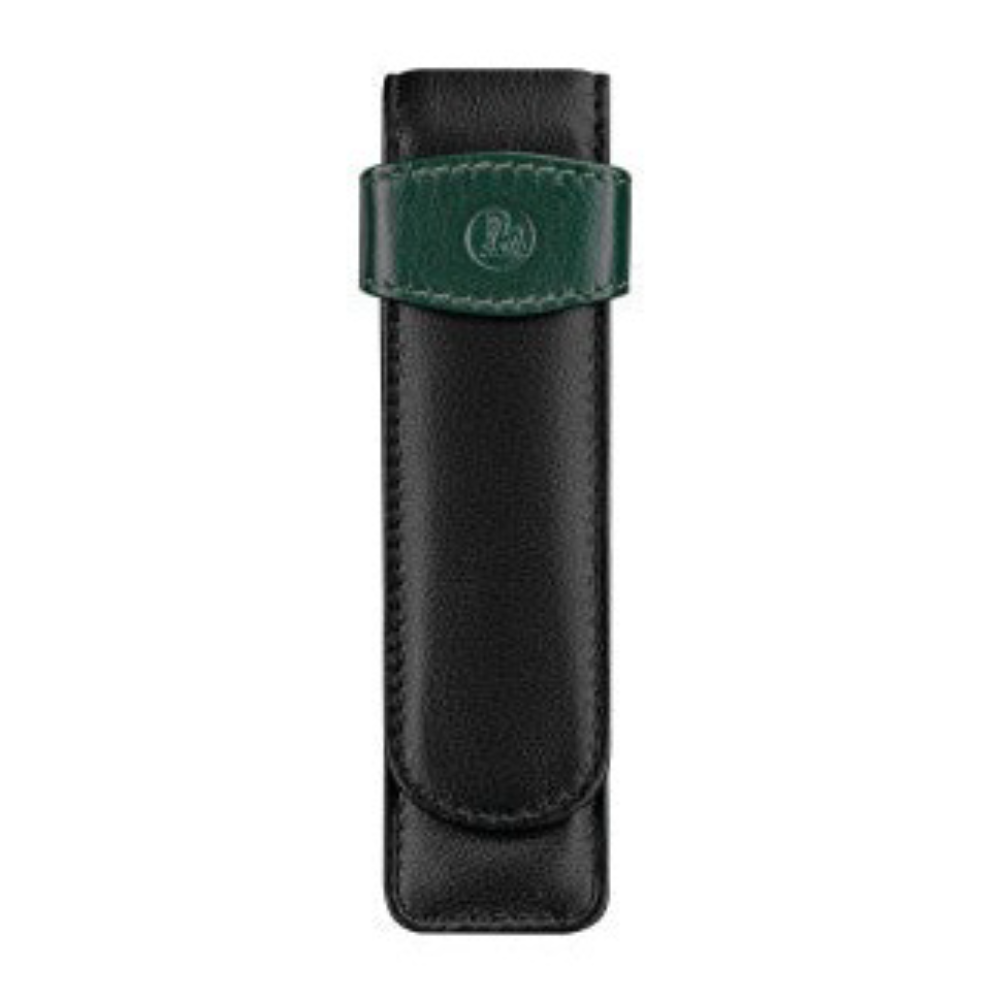 Pelikan 2-Pen Leather Case - Green and Black