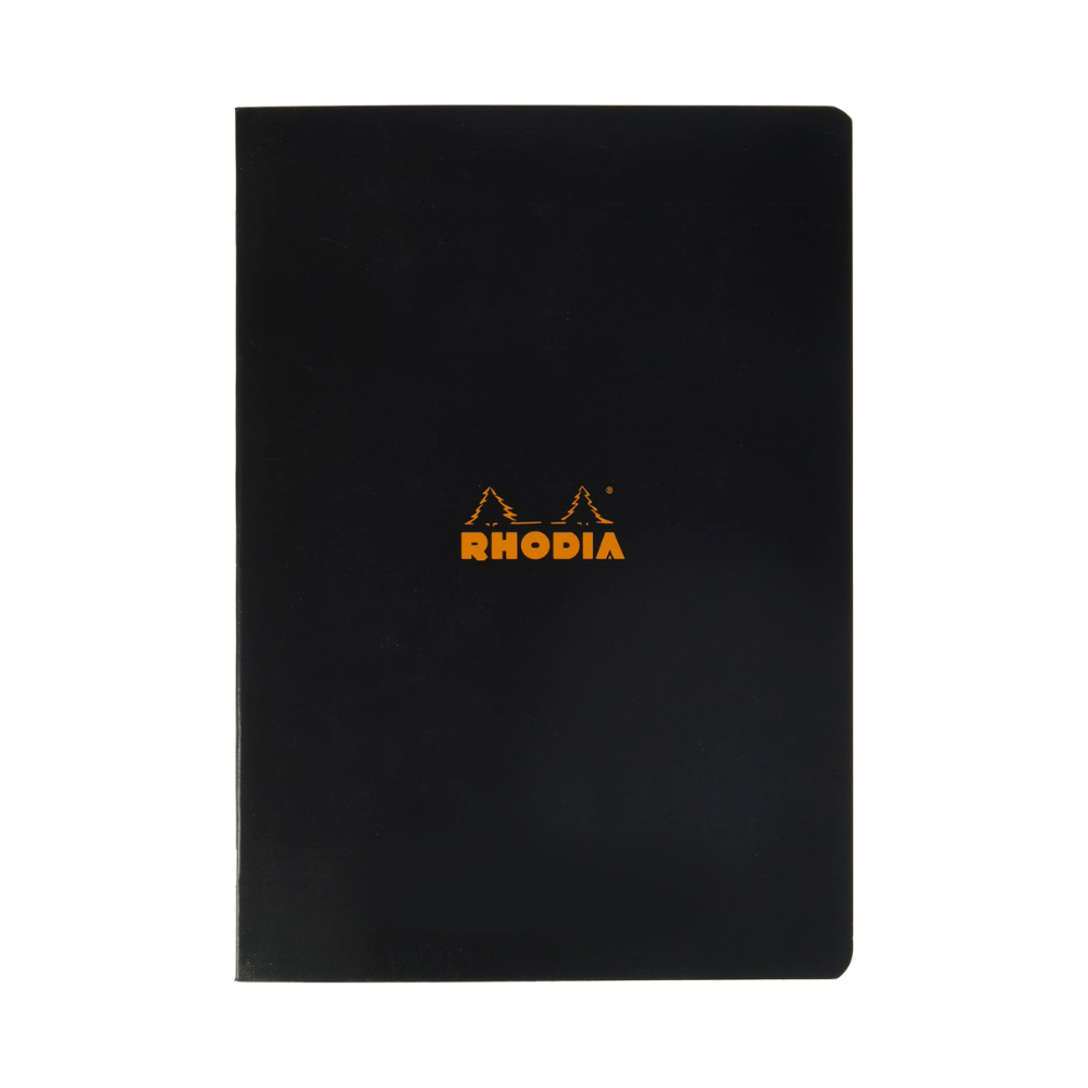 Rhodia Side Staplebound A5 Lined Notebook - Black