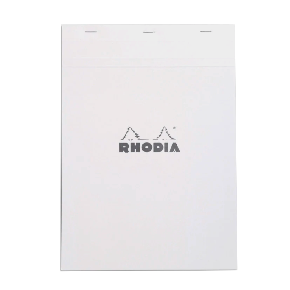 Rhodia #18 Top Staplebound A4 Graph Notepad - Ice White