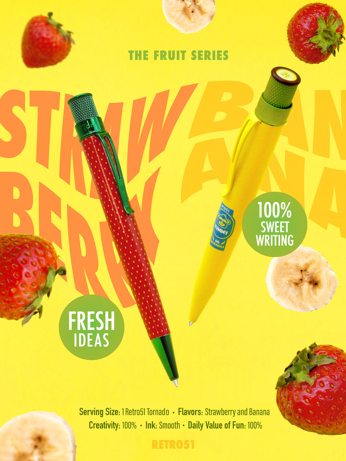 Retro 51 Tornado Rollerball - Banana (Fruit Series)