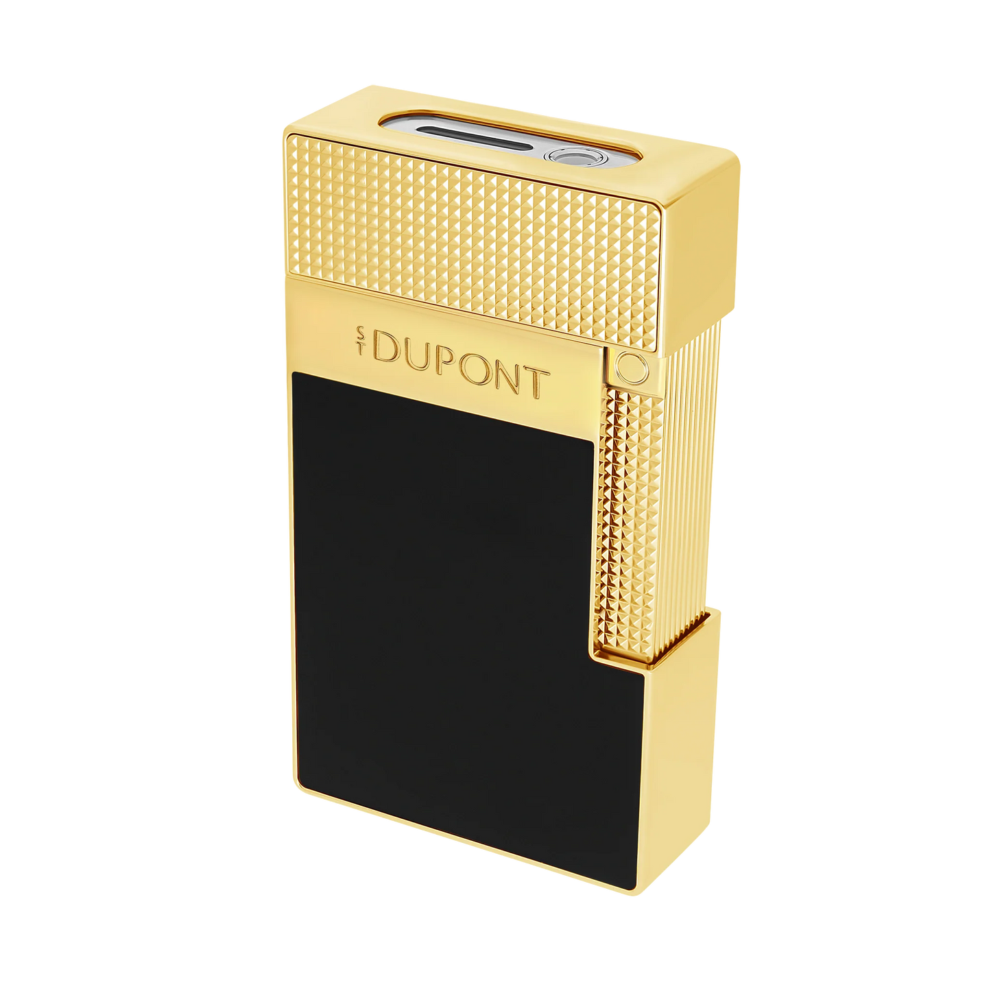 S.T. Dupont Table Lighter - Lacquered Black with Gold