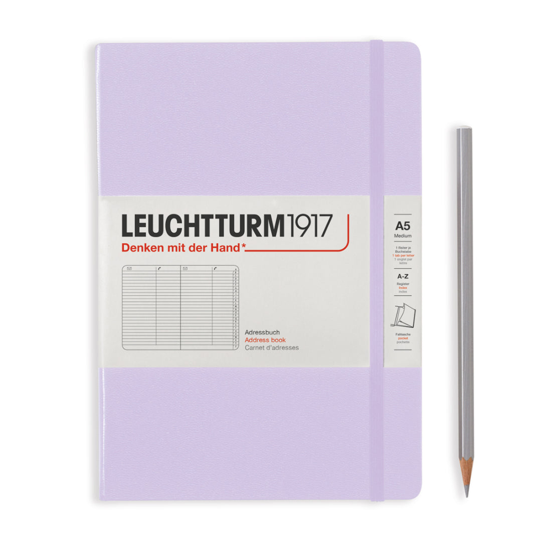 Leuchtturm1917 A5 Medium Hardcover Address Book - Lilac