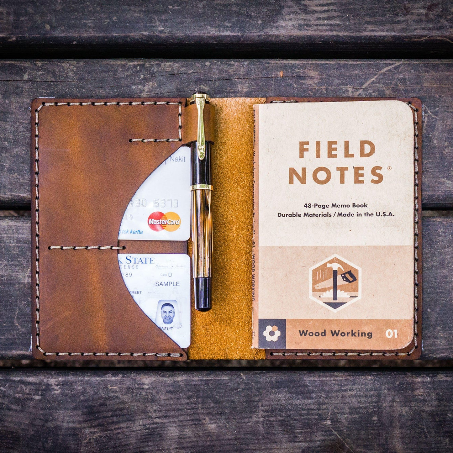 Galen Leather No. 44 Field Notes Cover - Crazy Horse Brown