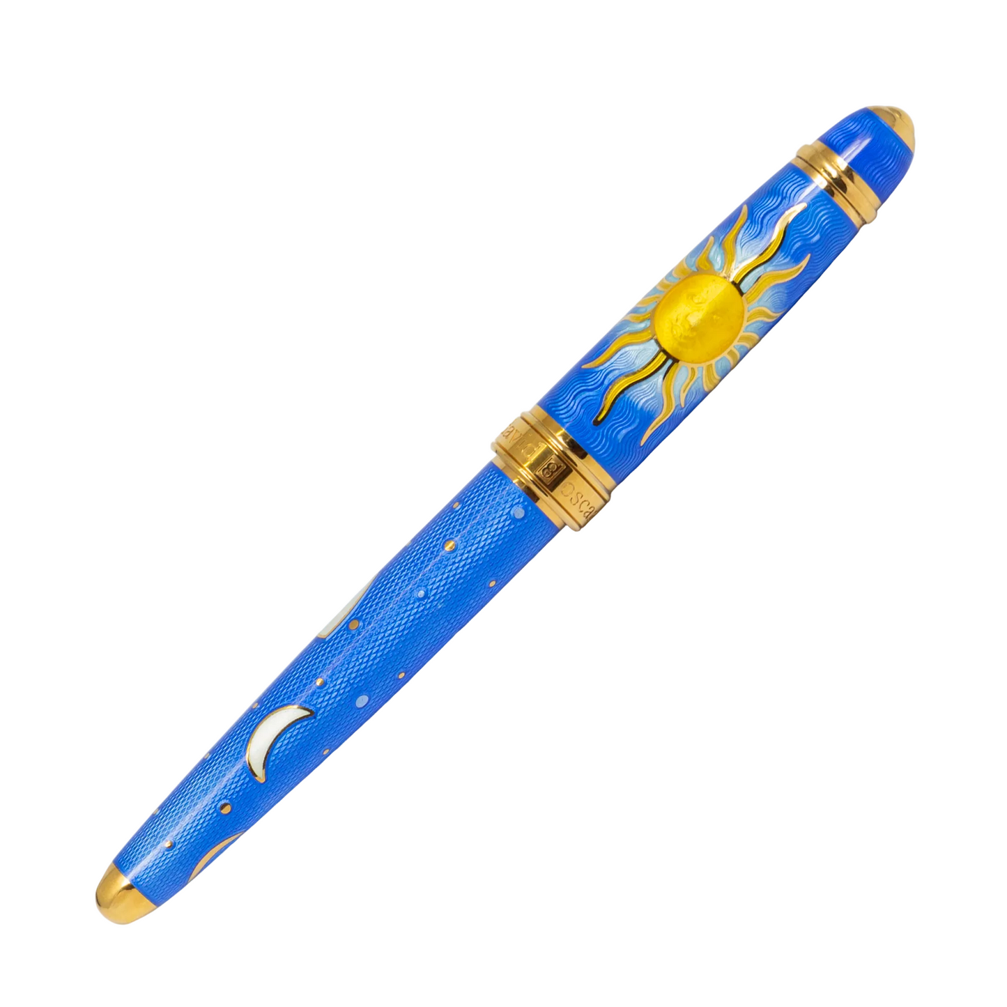 David Oscarson 1/8 Celestial Fountain Pen - Sky Blue with Gold Trim (Limited Edition)