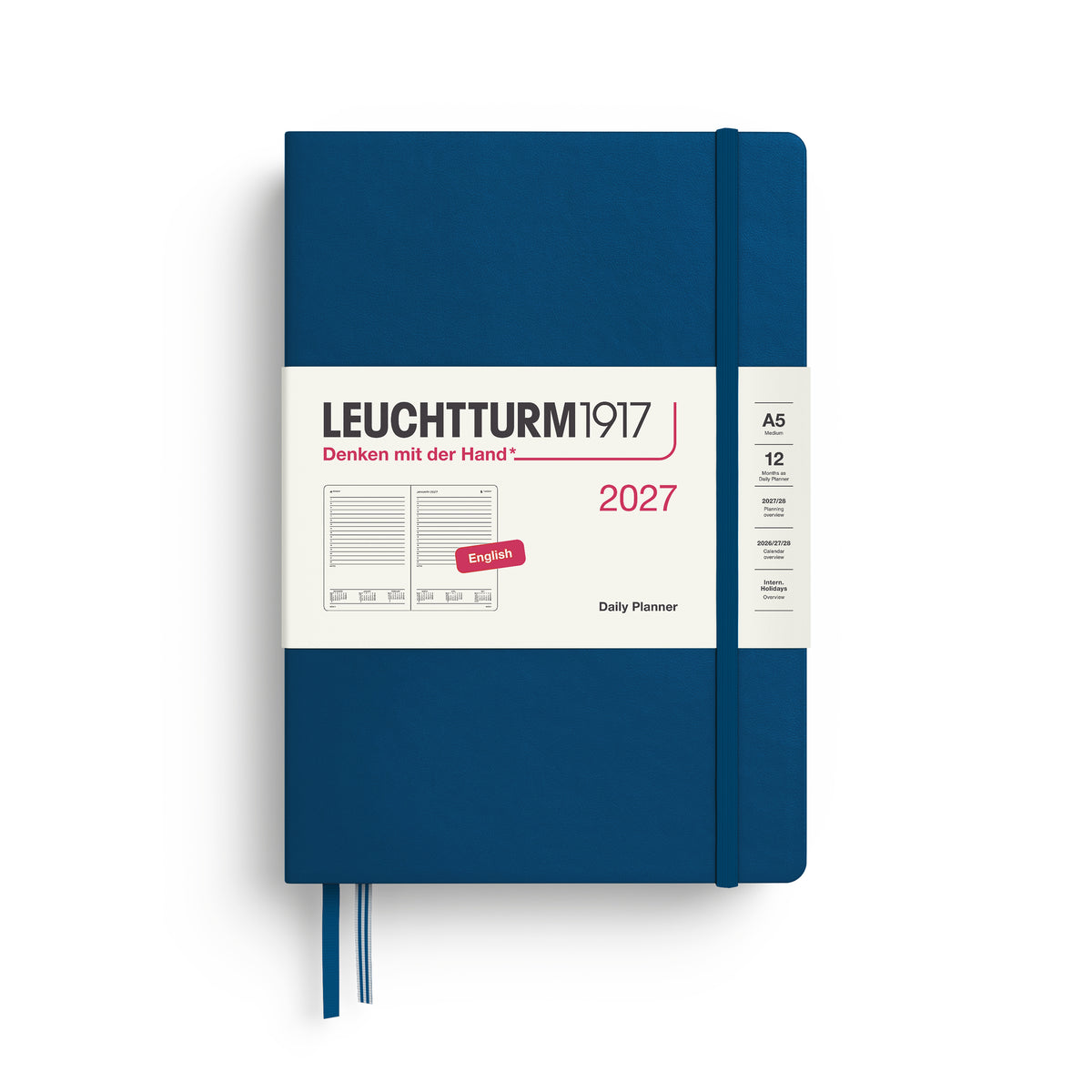Leuchtturm1917 2027 A5 Medium Hardcover Daily Planner - Indigo
