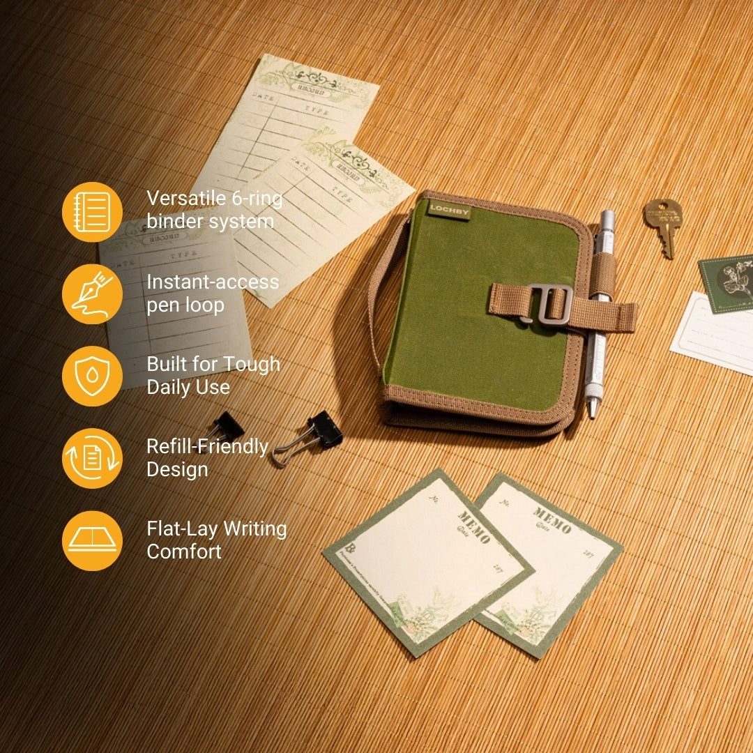 LOCHBY A7 6-Ring Field Binder - Olive