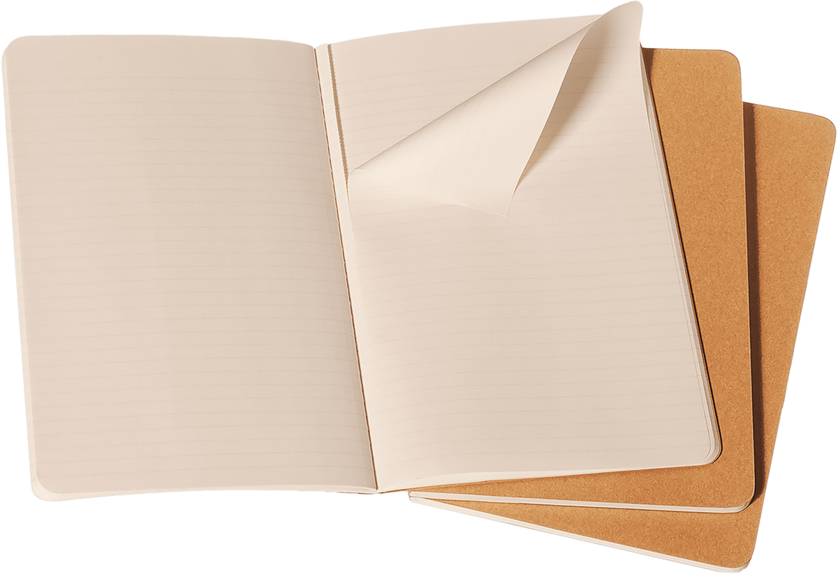 Moleskine Large Softcover Cahier Ruled Journal - Kraft Brown (Set of 3)