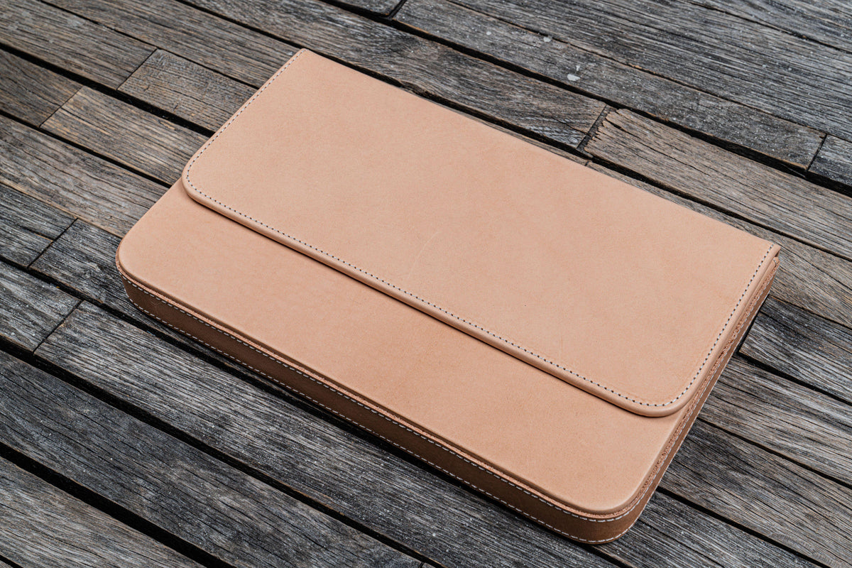 Galen Leather 12 Slots Magnum Opus Pen Case - Undyed (with Removable Pen Tray)
