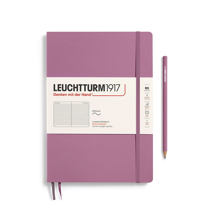 Leuchtturm1917 Composition B5 Hardcover Ruled Notebook - Dusty Rose