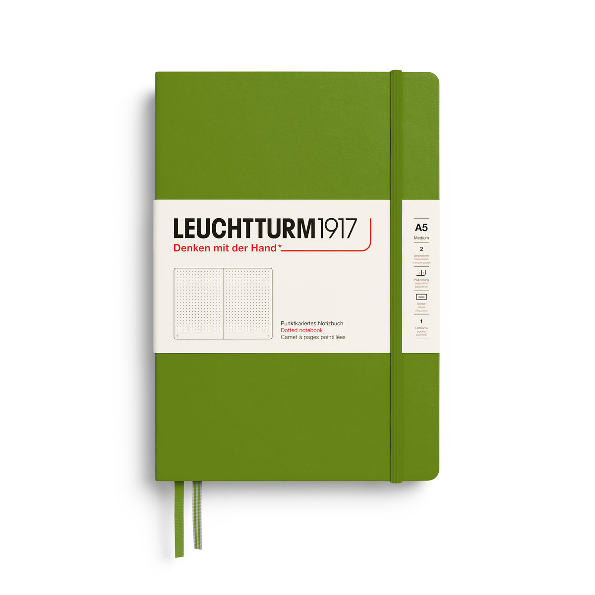 Leuchtturm1917 A5 Medium Hardcover Dotted Notebook - Moss