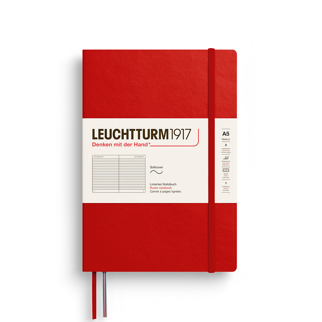 Leuchtturm1917 A5 Medium Softcover Ruled Notebook - Cherry